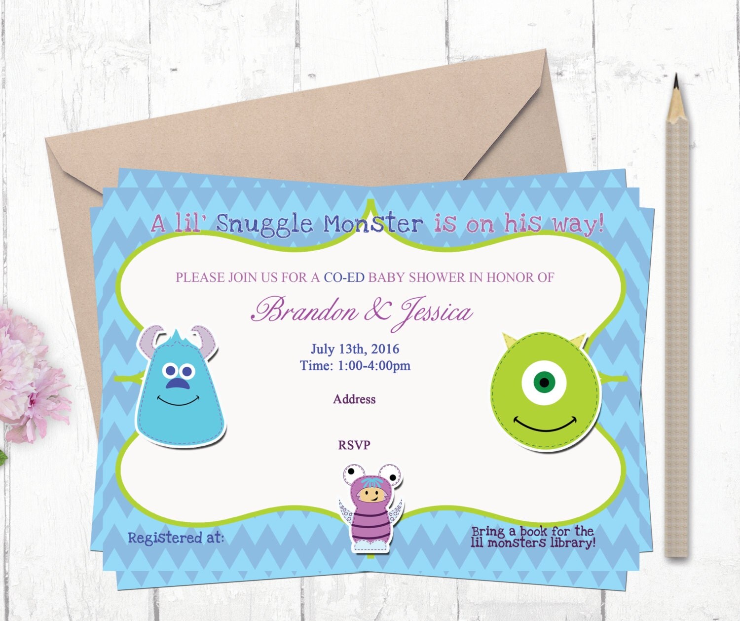 Monsters Inc. Baby Shower Invite Ready to Print