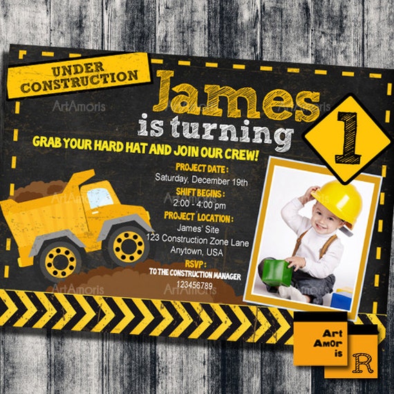 Construction Birthday Invitation Construction Invitation