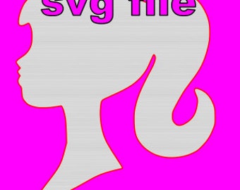 Girl Head Silhouette SVG File Instant Download Cutting Machine File Girl with Pony Tail Head svg