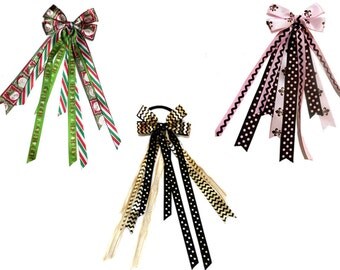 Ponytail Streamer, Pony O, Ponytail Hair Streamer, Christmas Streamer, Christmas Ponytail Streamer