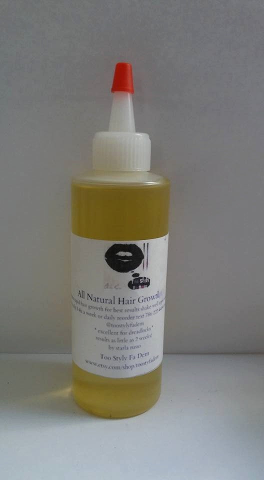 all natural hair growth oil 12oz bottle by TOOSTYLYFADEM on Etsy