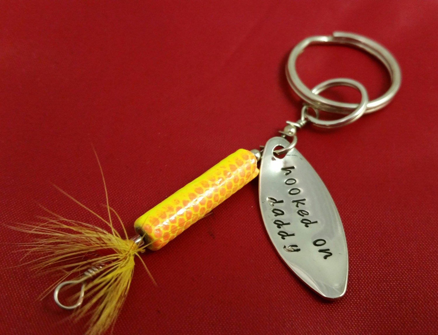 fishing lure Spinner keychain Gift anniversary by TiffysLove
