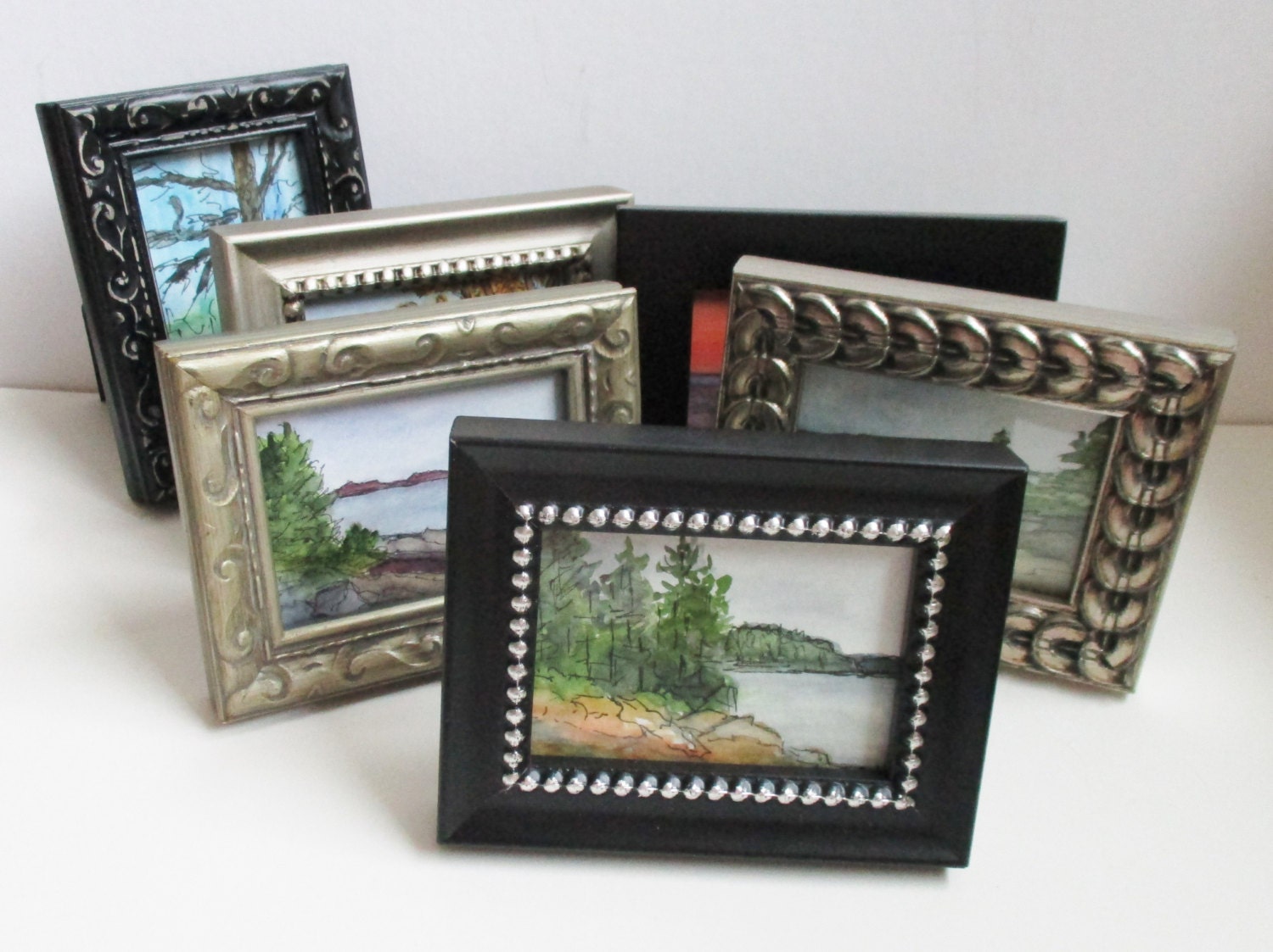 Miniature Painting Framed ACEO Artist Trading Card Landscape