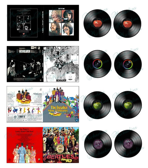 Items Similar To Miniature Beatles Albums And Records 1"X1" Printable ...