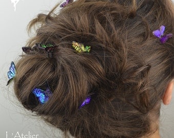 5 pieces : Iridescent Butterflies Hair pins & clips