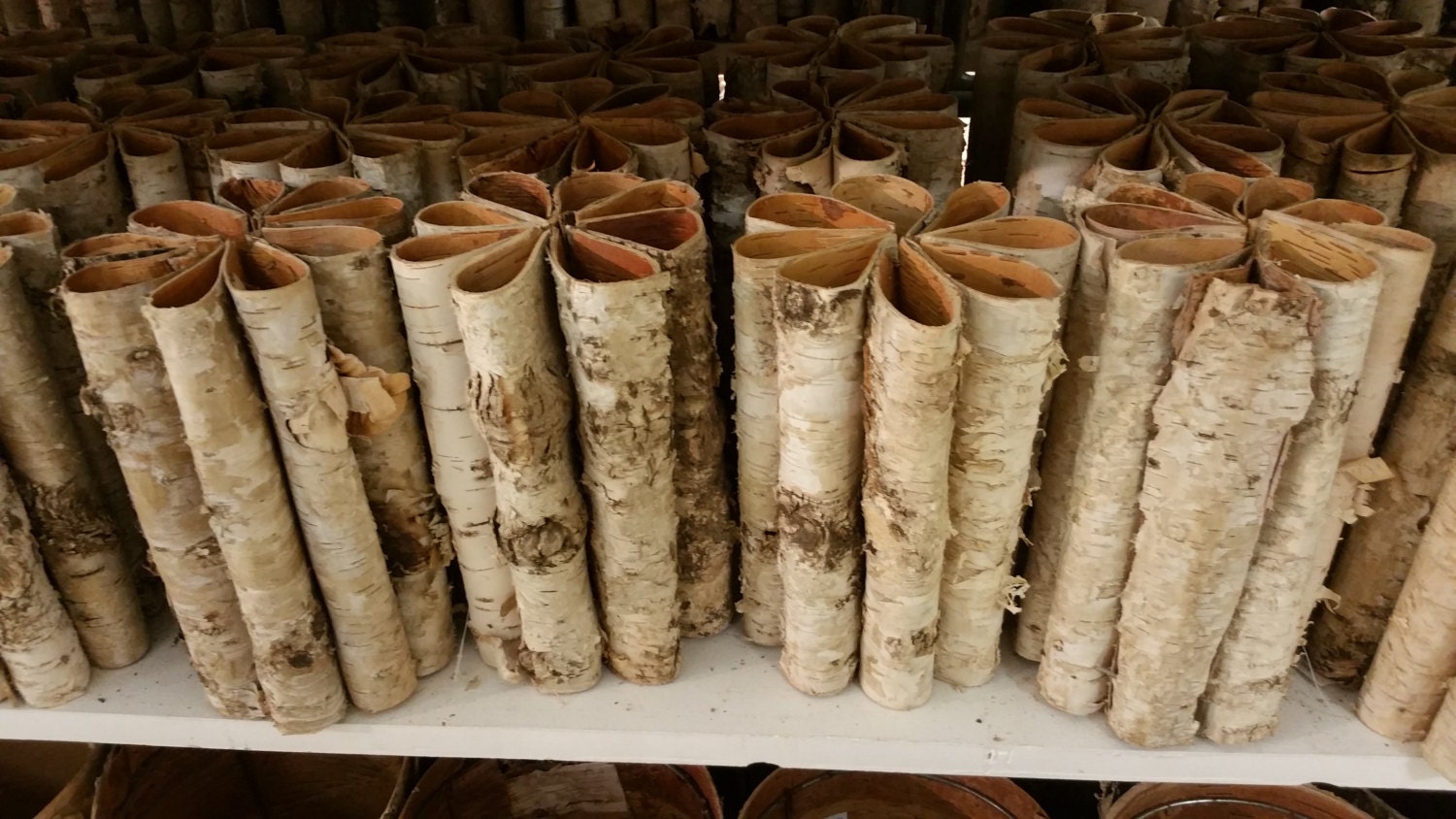 Birch bark vases Wood boxes Pot planter Rustic baskets