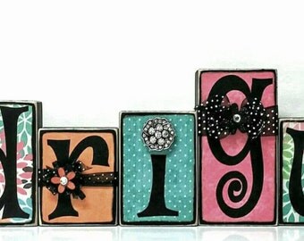 Wood Blocks Personalized - 8 dollars per block.