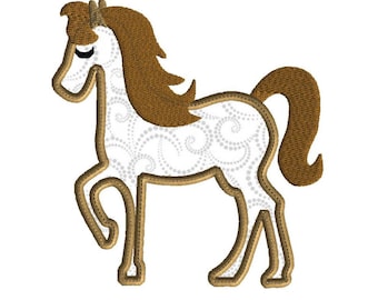 Horse embroidery design, 3 size applique for machine embroidery, applique pony