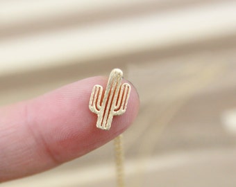 Gold Cactus Necklace, Dainty Cactus Necklace, Small Cactus Pendent Necklace, Brithday Gift, Bridesmaid Gift, Dainty Necklace