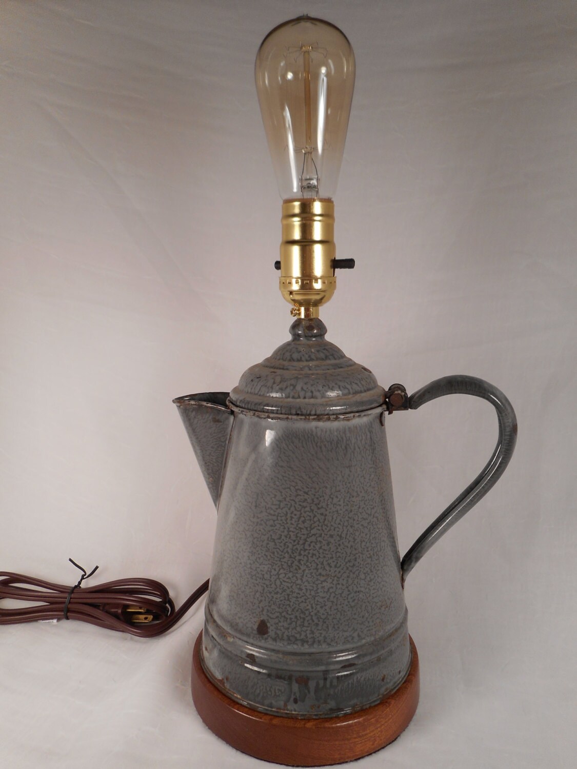 25 OFF SALE Handmade vintage coffee pot lamp / home decor