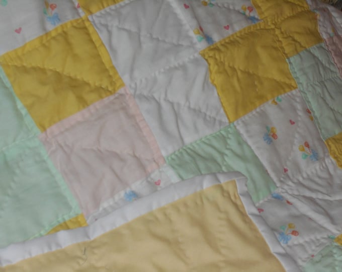 Baby Girl Quilt, Baby Gift, Baby Homemade Quilt or Nautical Baby Quilt