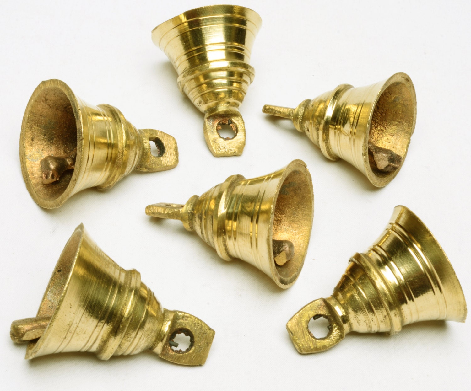 Lot 6 Pcs Elephant Camel Brass Bells 1.8