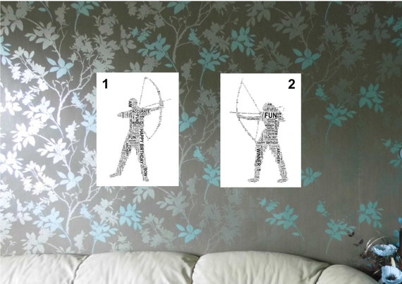 A4/A3 Personalised Archers Word Art Print. 