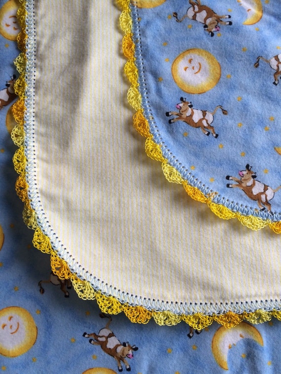 Flannel baby blanket crochet edges