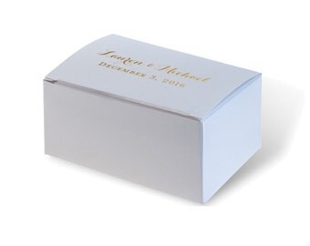 Wedding Favor/ Cake Box with Personalized Foil Imprint of Names + Wedding Date {lots of foil colors!}