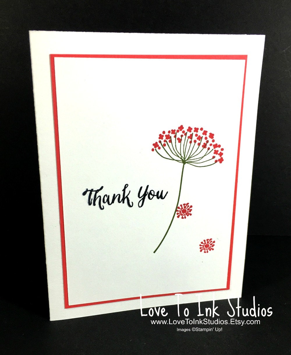 Thank You Card Customer Appreciation Handstamped With