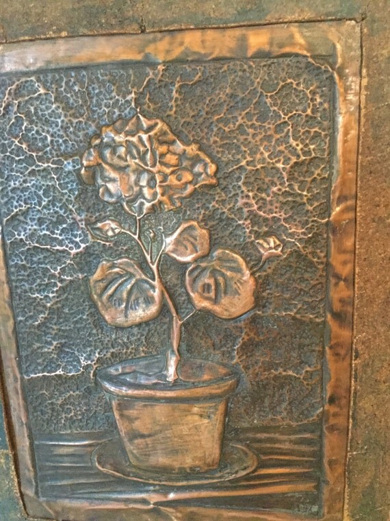 Vintage Hammered Copper Wall Art