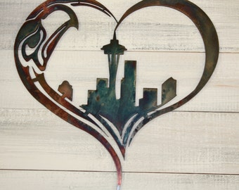 Seattle Seahawks metal wall art, 12th Man, Love Seattle,