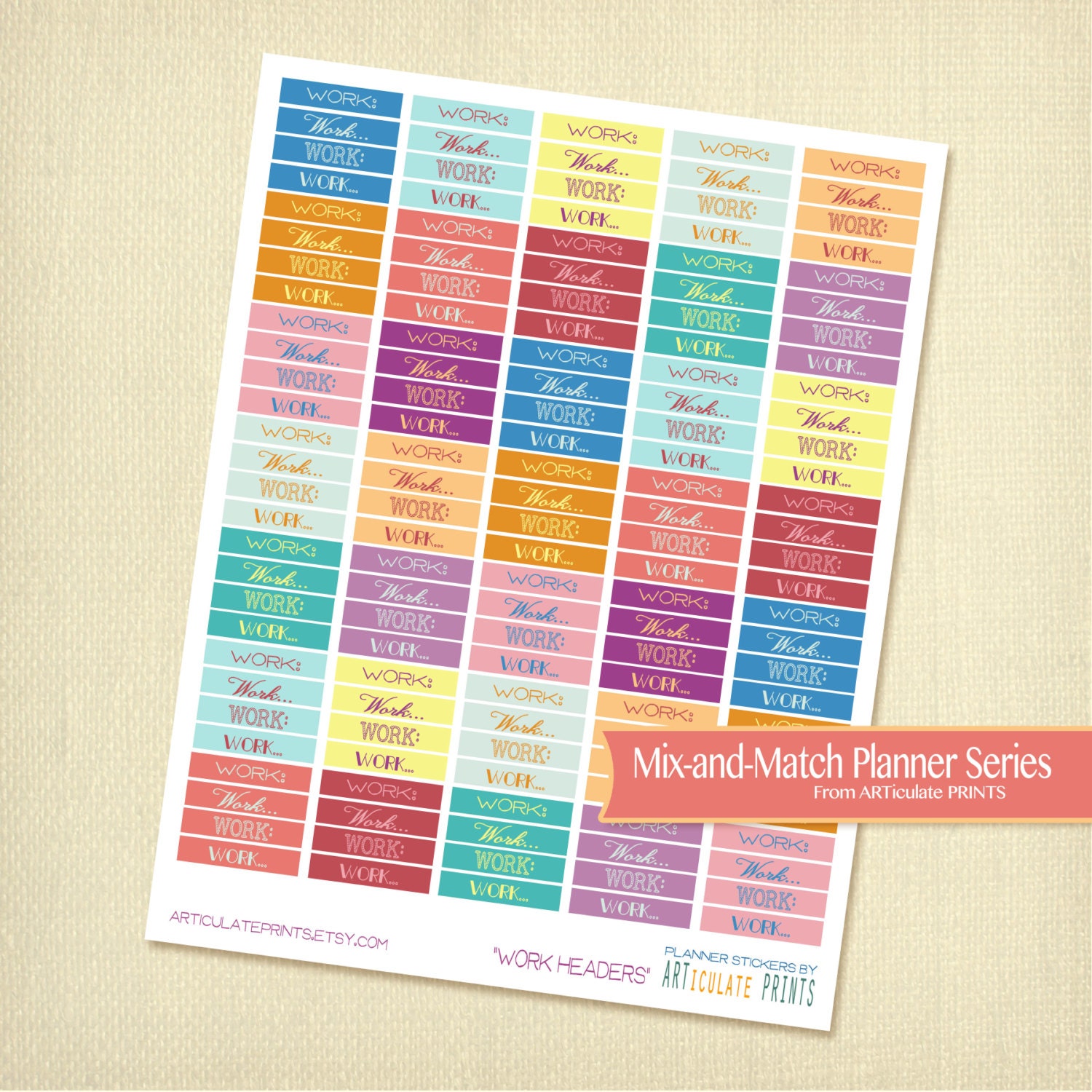 Work Printable Planner Stickers Planner Headers for work