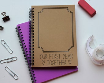 Our First Year Together (with outline photo frame) - 5 x 7 journal