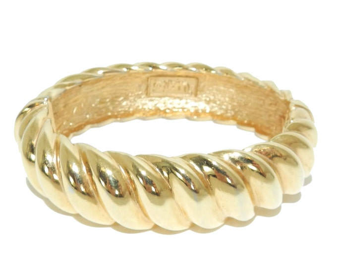 St. John Signed Clamp Bracelet, Retro San Marco Design, Gold tone 80s Vintage Bracelet, Fashion Bracelet Jewelry, Collectible