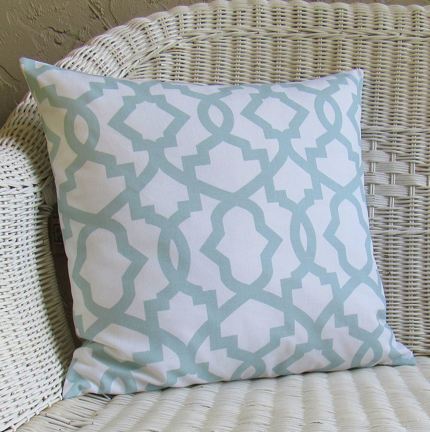 Seafoam Seaglass Geometric Pillow Cover Decorative Throw