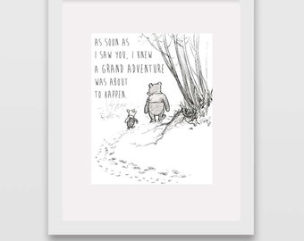 Grand Adventure Classic Winnie the Pooh Nursery Wall Art INSTANT DOWNLOAD