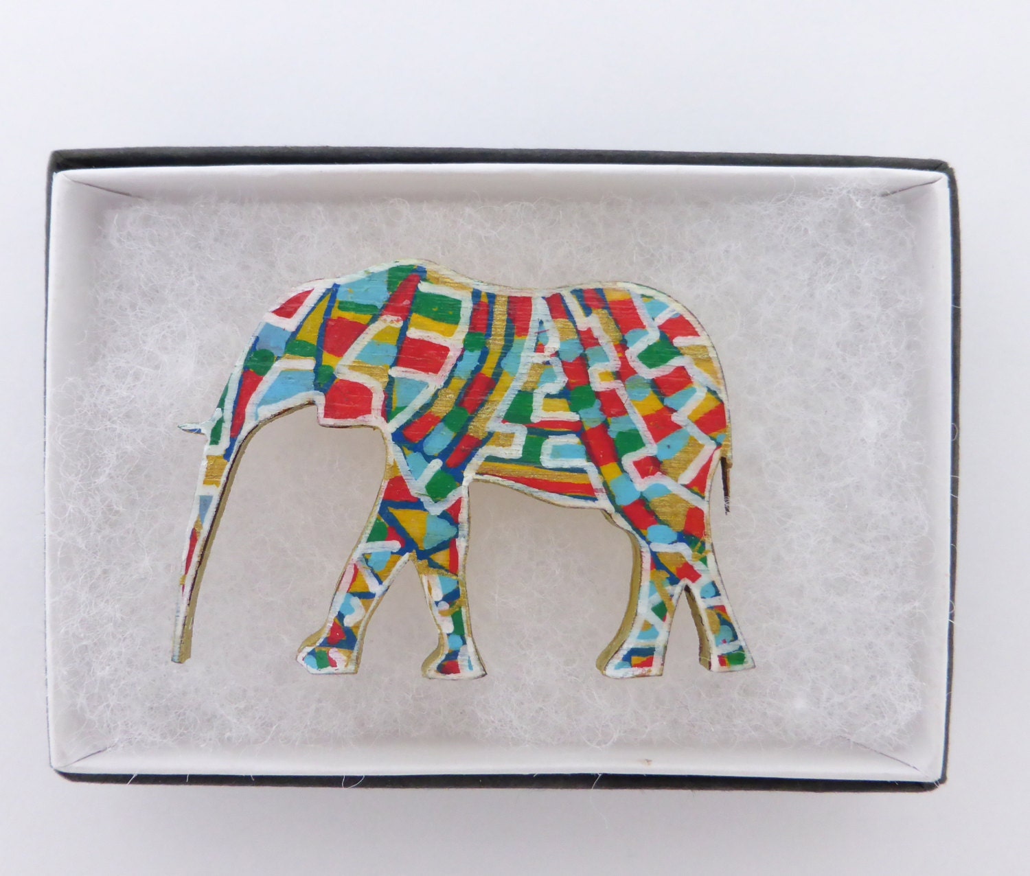 Elephant Brooch Elephant Pin Animal Brooch Hand by Larryware