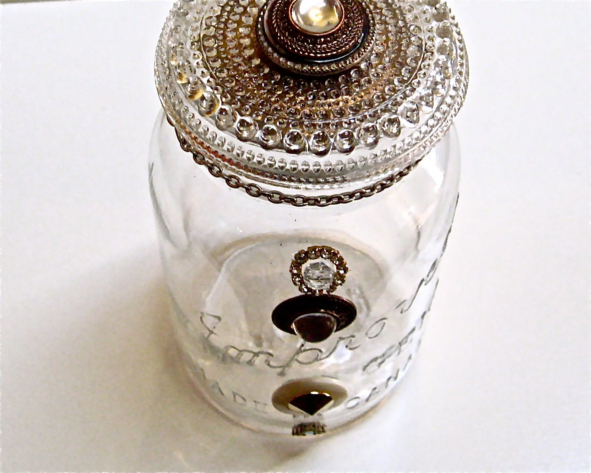 Pearl Mason Jar Eclectic Style Jar Jewelry Decorated Mason