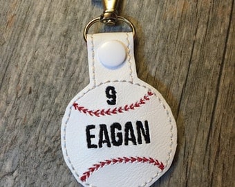 Personalized Baseball Keychain Bag tag