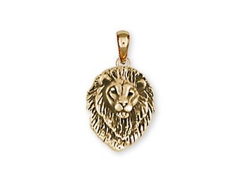 14K Yellow Gold Vermeil Lion Pendant - LION5PVM