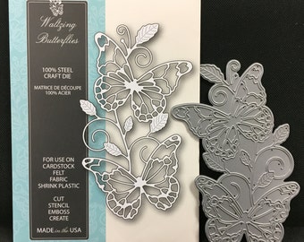 Memory Box metal dies WALTZING BUTTERFLIES 99082 for handmade cards and scrapbooks use in Cuttlebug,Sizzix, and other machines
