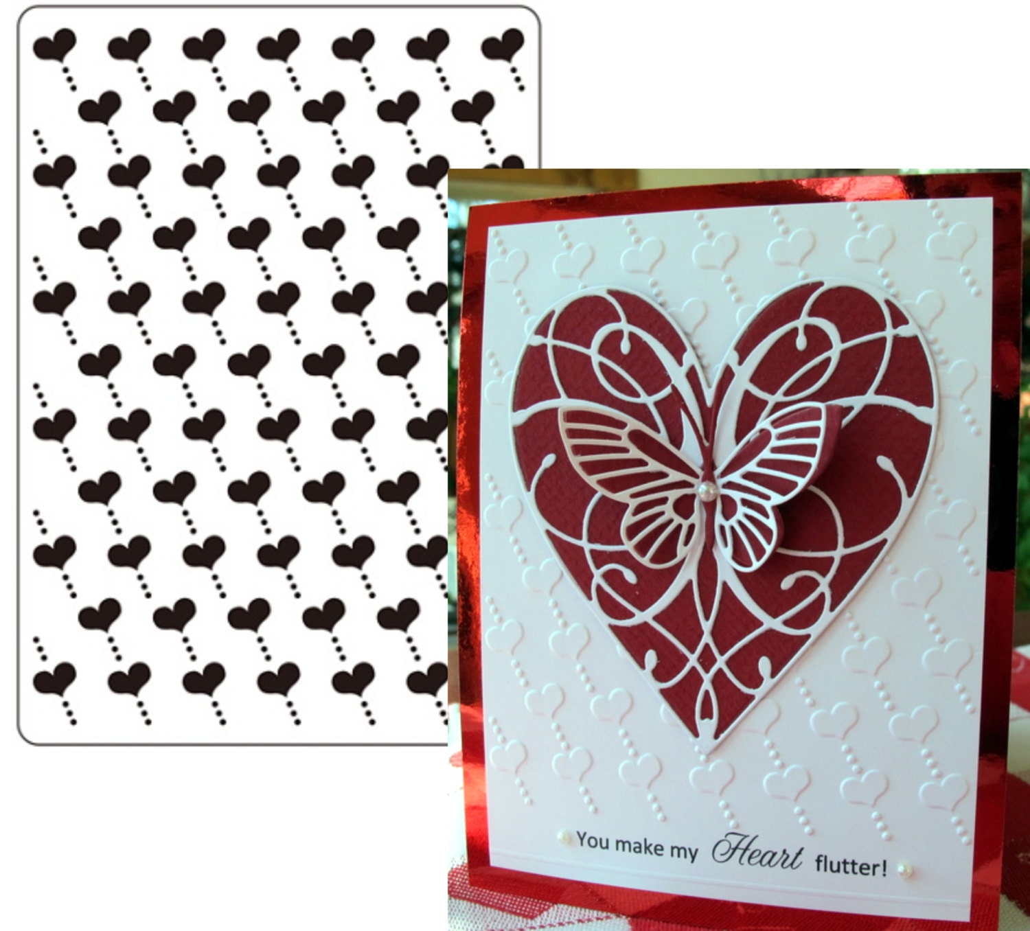 HEART embossing folder Darice 121561 A2 for