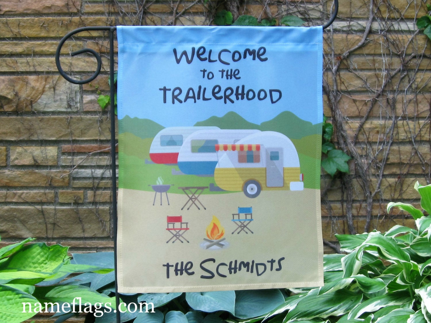 Personalized Camping Flag Garden or House Flag Welcome to