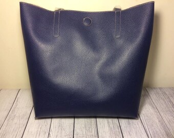 faux leather reversible tote