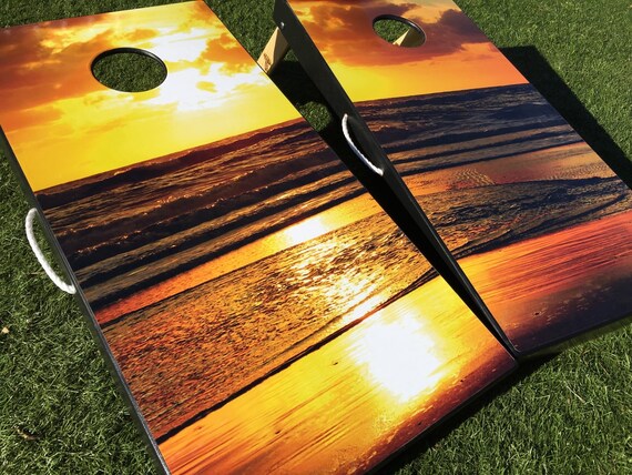 Beach Scene Cornhole Board Set By WGCornhole On Etsy