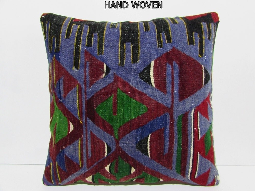 24x24 kilim pillow knitting euro sham large decorative pillow