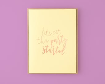 Lets Get This Party Started Letterpress Greeting Card