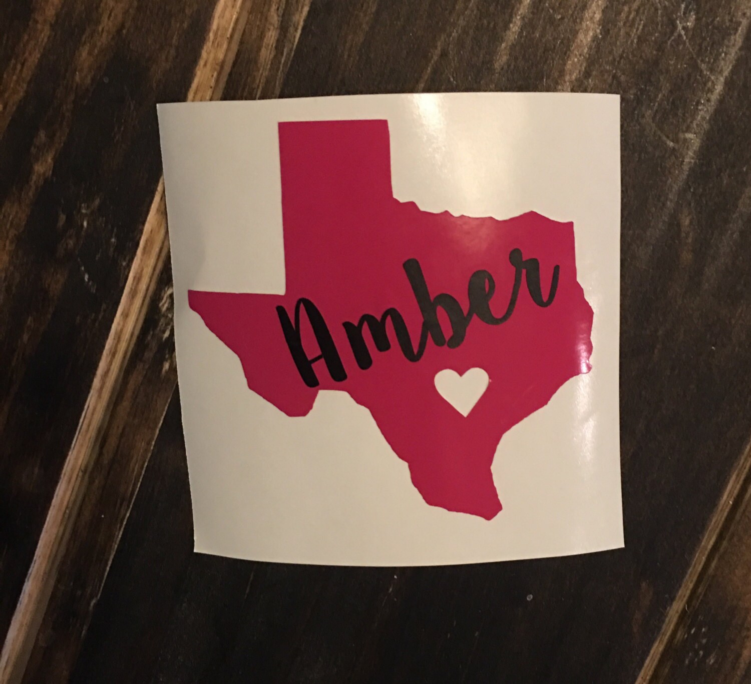 Personalized Texas with Name and Heart Decal Texas Yeti