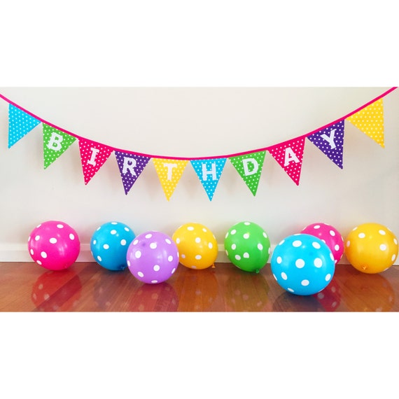 polka dot happy birthday bunting banner flags decoration polka dot happy birthday bunting banner flags decoration