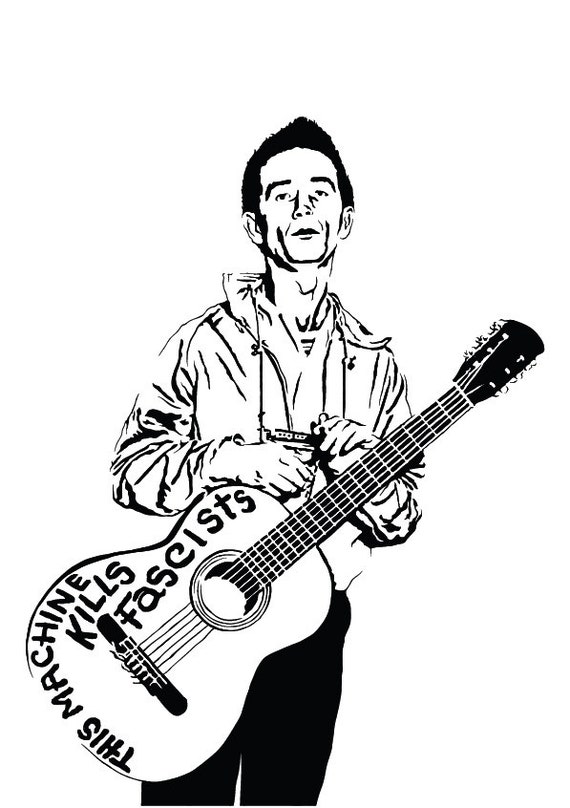 Woody Guthrie Art Print Multiple Sizes by DeathRayPrints on Etsy