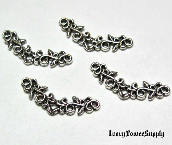 30 Leaf Connector Charms Filigree Connector Charms Bracelet