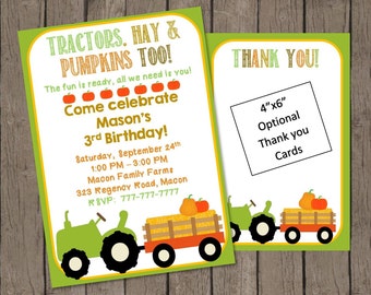 Birthday Invitation | Fall Birthday Invitation | Pumpkin Invitation | Farm Birthday Invitation
