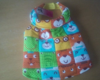 Large Dog Coat, Quilted Cotton Flannel, Animal Faces Dog Jacket / Dog Clothing / Dog Apparel / Dog Attire /Dog Robe / Dog Wear