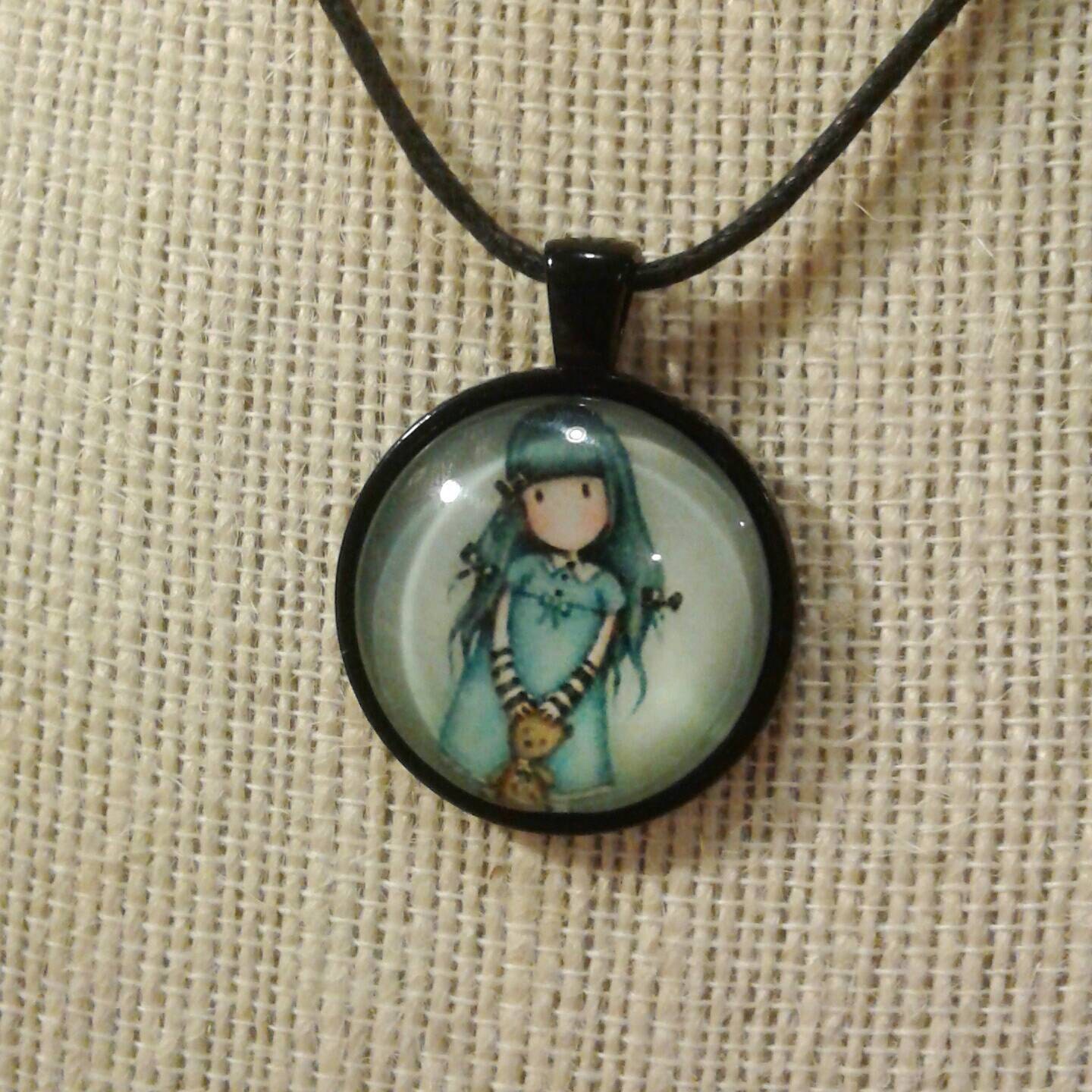 Anime girl glass cabochon necklace anime jewelry anime