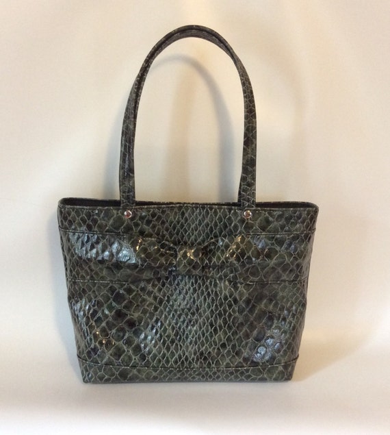 green croc tote bag