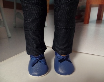 Blue Flats--Mary Jane-- 18" Doll Shoes--Shown on my American Girl Doll