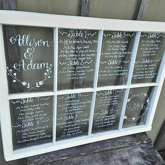 Window Pane Seating Chart Wedding Decor Made by SawmillCreations