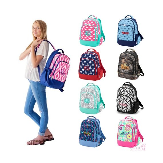 Monogrammed Backpack Personalized Girls Boys by GiftsHappenHere