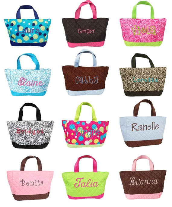 personalized quilted kids girls tote bag purse monogram name personalized quilted kids girls tote bag purse monogram name
